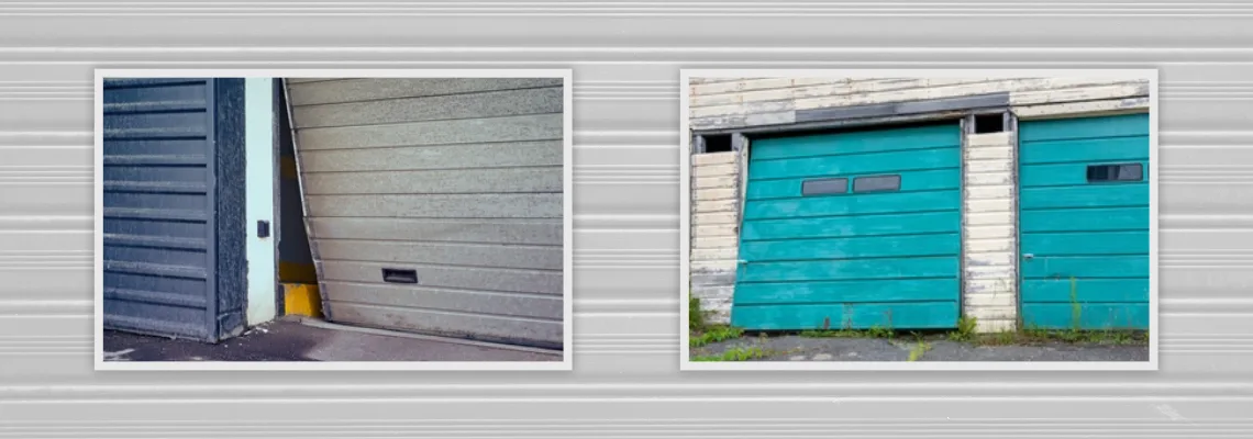 Crooked Aluminum Garage Door Repair in Belleville, Illinois